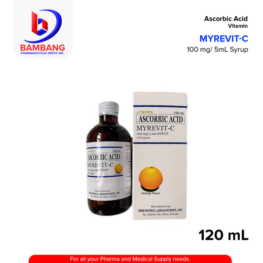 MYREVIT-C Ascorbic Acid Vitamin C Supplement 100mg/5ml Syrup 120ml