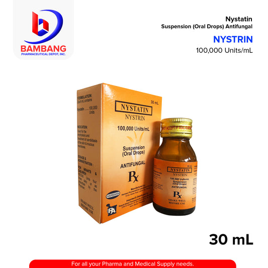 Nystatin (Nystrin) 100,000 Units/ml (Oral Drops) Suspension 30ml