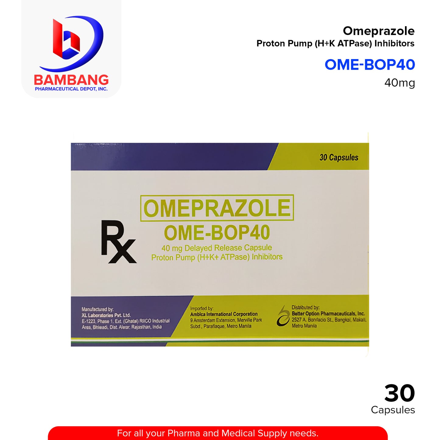 OME BOP 40 Omeprazole 40mg Delayed Release Capsule 30's