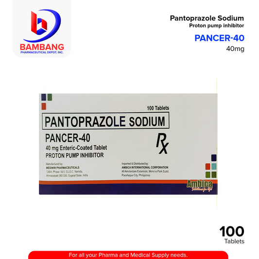 PANCER 40 Pantoprazole Sodium 40mg Enteric Coated Tablet 100's