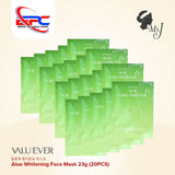 NATURE QUEENS [20PCS] Aloe Whitening Facial Mask Deep and Intense Moisture Face Brightening Skin 23g