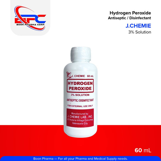 J.CHEMIE Hydrogen Peroxide 3% Solution 60mL Antiseptic / Disinfectant