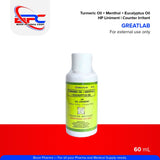 GREATLAB Turmeric Oil + Menthol + Eucalyptus Oil HP Liniment Counter Irritant 60 mL / 120 mL Sold Pe