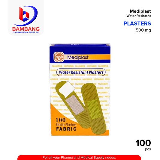 MEDIPLAST Band Aid Medium Size Water Resistant Sterile Plaster Fabric 100's