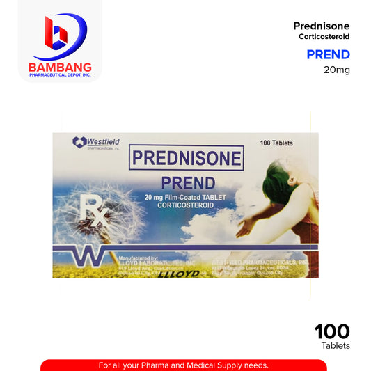 PREND Prednisone 20mg Film Coated Tablet 100's