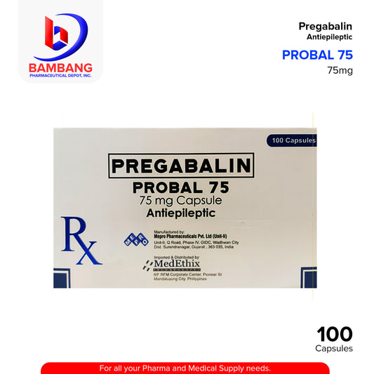PROBAL 75 Pregabalin 75mg Capsule 100's