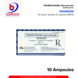 PROMEZIN Promethazine Hydrochloride 25mg/ml Solution For Injection 2ml x Ampoules 10