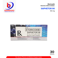SAPHETOR Etoricoxib 90mg Film Coated Tablet 30's – Bambang ...