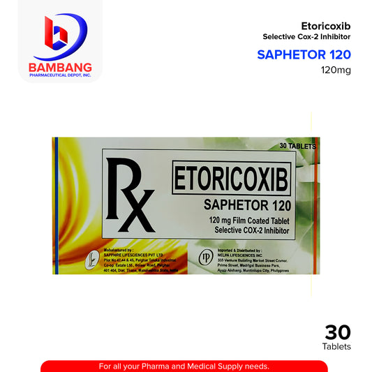SAPHETOR 120 Etoricoxib120mg Film Coated Tablet 30's