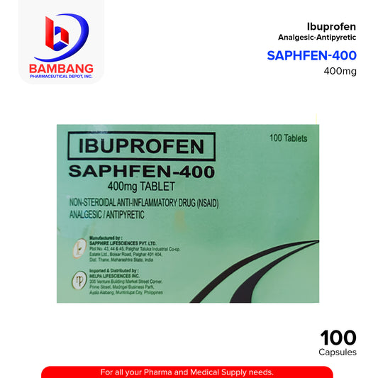 SAPHFEN Ibuprofen 400mg Tablet 100's