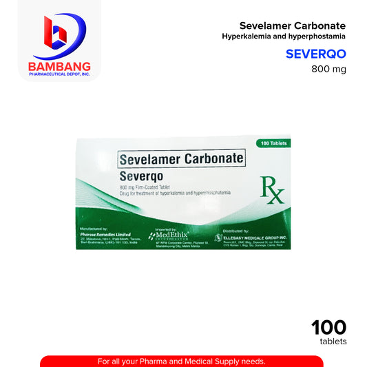 SEVERQO Sevelamer Carbonate 800mg Film Coated Tablet 100's