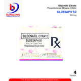 SILDESAPH Sildenafil Citrate 50mg Film Coated Tablet 4's