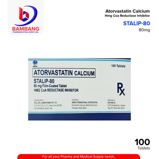 STALIP-80 Atorvastatin Calcium 80mg Film Coated Tablet 100's
