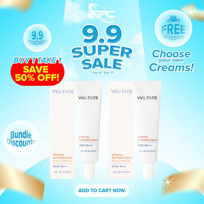 VALU:EVER Whitening Sun Protect Cream 30g SPF50+ PA+++ Korean Sunscreen