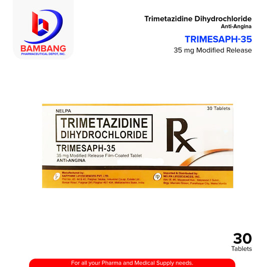Trimetazidine 35mg Modified Release Film Coated Anti Angina Tablet 30's