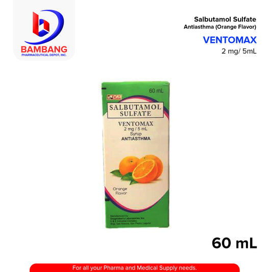 VENTOMAX Salbutamol Sulfate 2mg/5ml Syrup 60ml