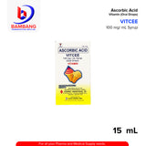 VITCEE Ascorbic Acid 100mg/ml Syrup Oral Drops 15ml