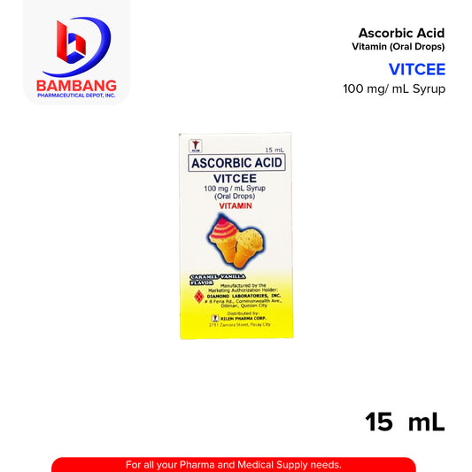 VITCEE Ascorbic Acid 100mg/ml Syrup Oral Drops 15ml
