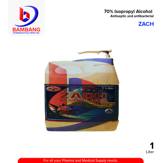 ZACH Isopropyl Alcohol 70% Antibacterial Antiseptic Sanitizing 1Liter 1's