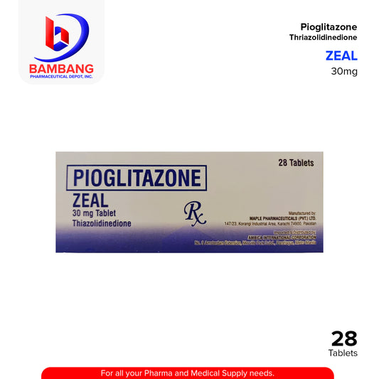 ZEAL Pioglitazone 30mg Thiazolidinedione Tablet 28's