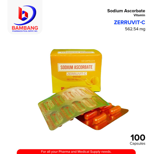 Sodium Ascorbate (Zerruvit C) 562.54mg 100's Capsule