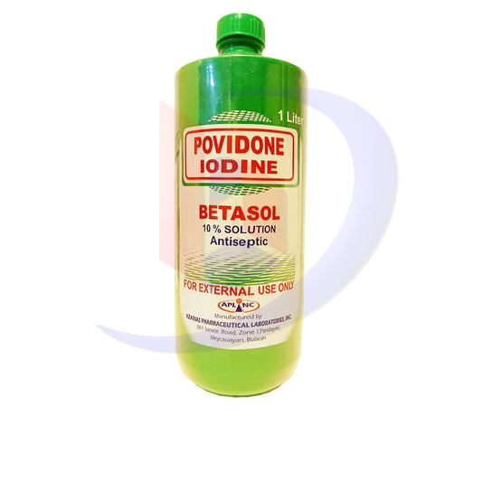 Povidone Iodine (Betasol) 10% Solution Antiseptic Piece 1's 1 Liter