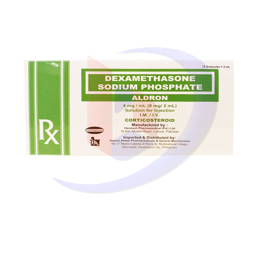 Dexamethasone Sodium Phosphate (Aldron) 4mg/ml (8mg/2ml) Solution for Injection I.M/I.V 10 Ampoules x 2ml