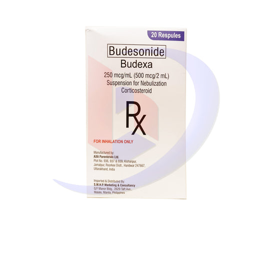 Budesonide (Budexa) 250mcg/ml 500mcg/2ml Suspension for Nebulization Corticosteroid Respules 20's