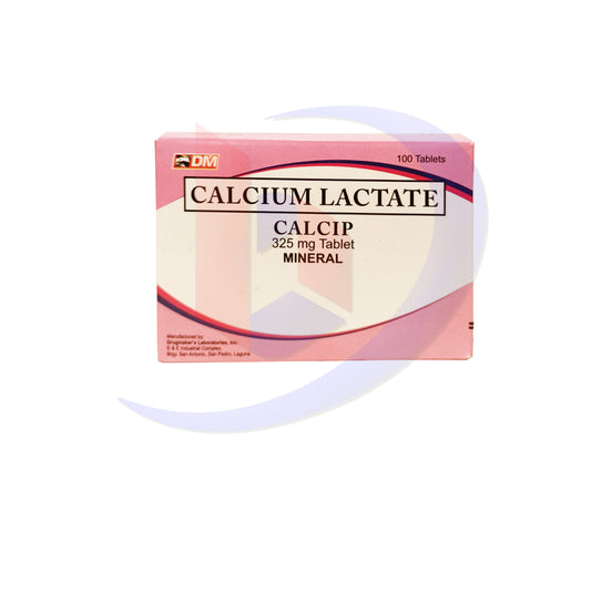 Calcium lactate (Calcip) 325mg Tablet 100's