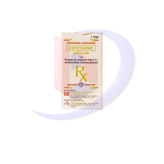 Cefotaxime (Cefolan) 1g Powder for Injection (I.M/I.V) Antibacterial Vial 1's