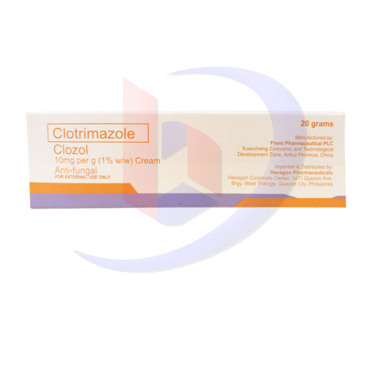 Clotrimazole (Clozol) 10mg per g (1% w/w) Cream Anti Fungal 20 Grams