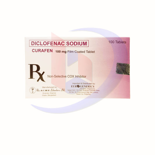 Diclofenac Sodium (Curafen) 100mg Film Coated Non Selective COX Inhibitor Tablet 100's