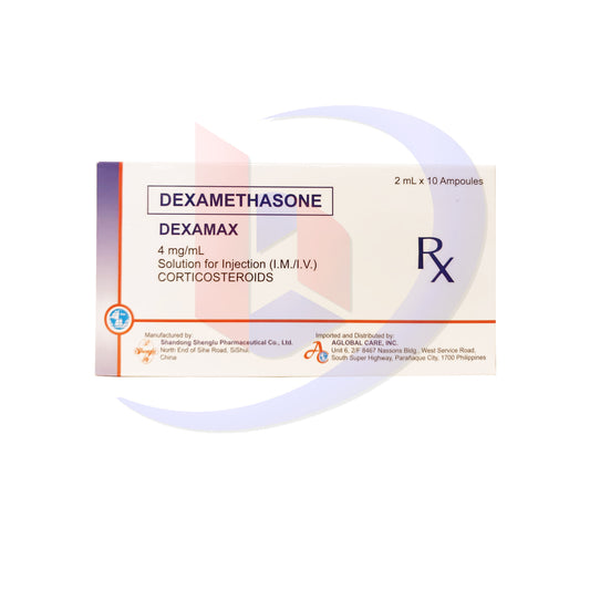 Dexamethasone (Dexamax) 4mg/ml Solution for Injection (IM/IV) 2ml x 10 Ampoules