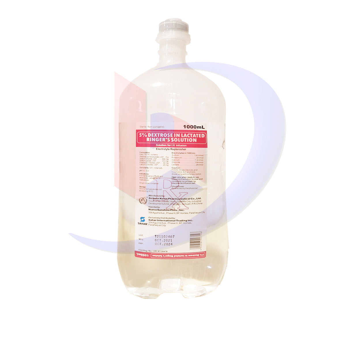 Infus Ringer Solution Dextrose 5% in Lactated Ringers Solution (Nir D5LR Pink) (Pink) 5% Sol ...