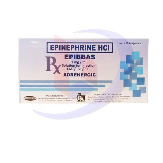 Epinephrine HCI (Epibbas) 1mg/mlx1ml (IM/SC) Amp 10's