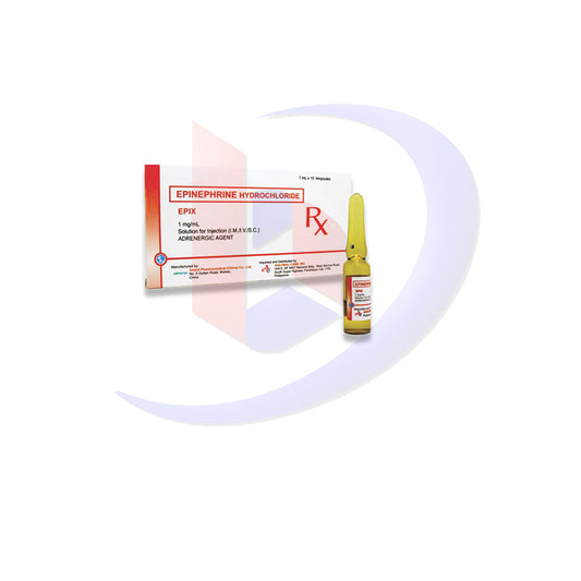 Epinephrine (Epix) 1mg/ml Solution for Injection I.M/I.V/S.C 1ml x Ampoule 10's