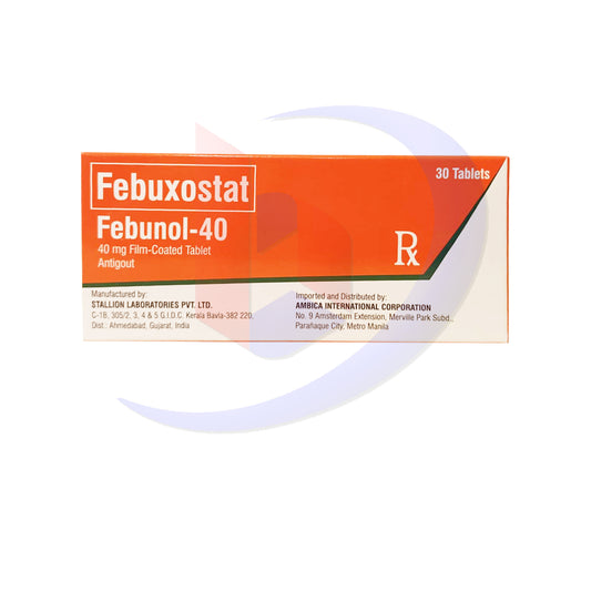 Febuxostat (Febunol 40) 40mg Film Coated Tablet Antigout Tablets 30's