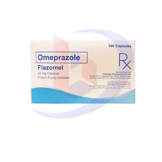Omeprazole (Flazomel) 20mg Proton Pump Inhibitor Capsule 100's