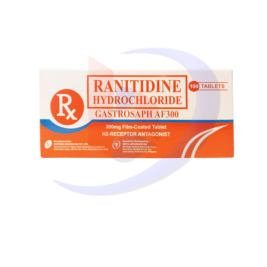 Ranitidine Hydrochloride (Gastrosaph AF300) 300mg Film Coated Tablet 100's