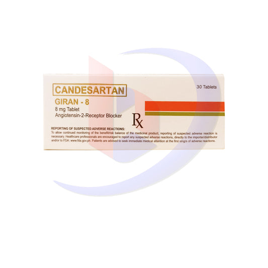 Candesartan (Giran 8) 8mg Angiotensin 2 Receptor Blocker Tablet 30's