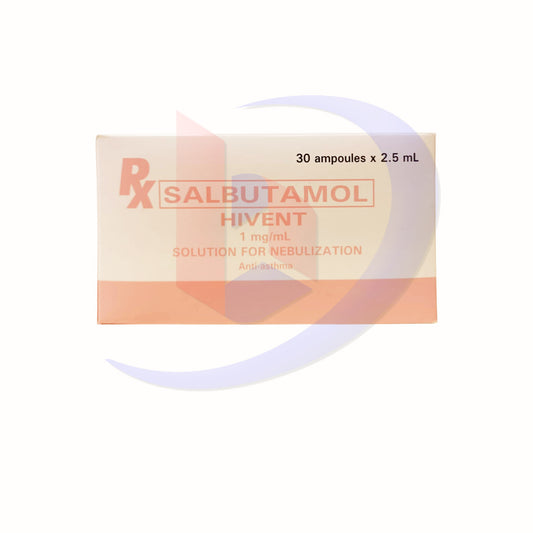 Salbutamol (Hivent EM) 1mg/ml Solution for Nebulization 30Ampoules X 2.5ml
