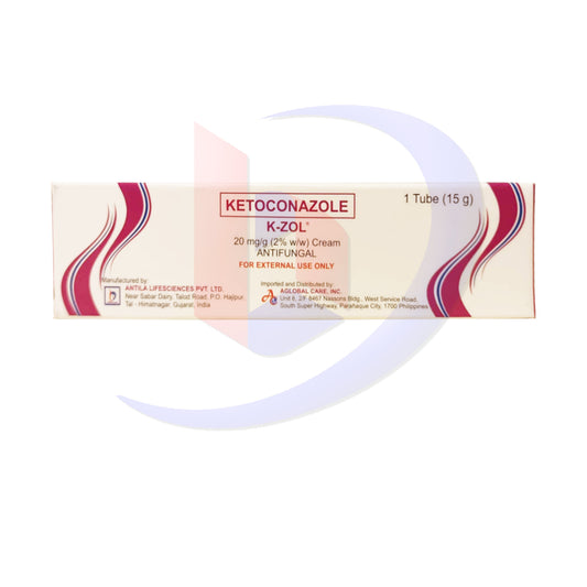 Ketoconazole (K Zol) 20mg/g (2% w/w) Antifungal Cream 15g