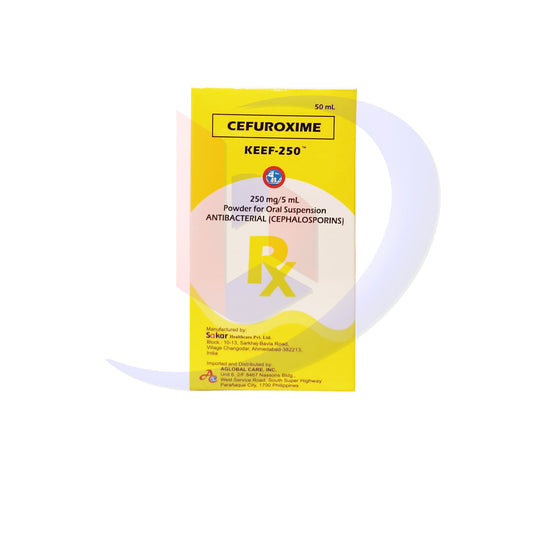 Cefuroxime (Keef 250) 250mg/5ml Powder for Oral Suspension 50ml