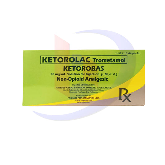 Ketorolac Trometamol (Ketorobas) 30mg/ml Solution for Injection I.M/I.V 1ml x Ampoule 10's