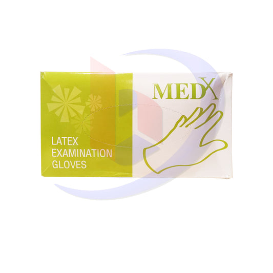 Latex Examination Gloves (MedX) pieces 100's