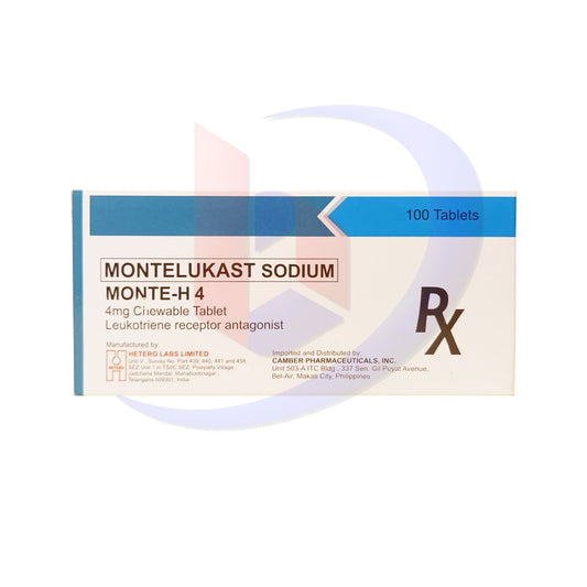 Montelukast Sodium (Monte H4) 4mg Chewable Tablet 100's