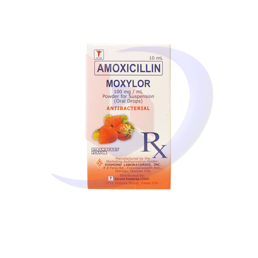 Amoxicillin (Moxylor) 100mg/ml Powder for Suspension (Oral Drops) 10ml