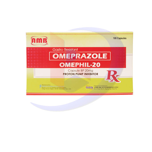 Omeprazole (Omephil 20) 20mg BP Capsule 100's