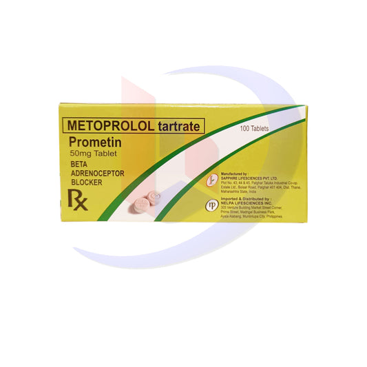 Metoprolol Tartate (Prometin) 50mg Tablets 100's