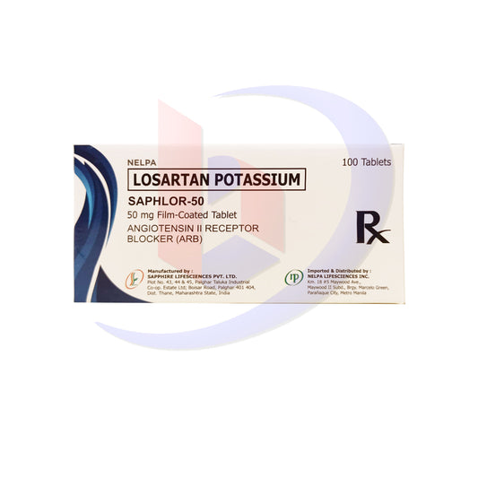 Losartan Potassium (Saphlor 50) 50mg Film Coated Tablet 100's
